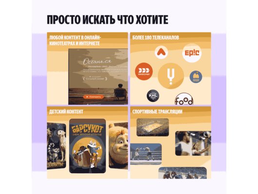 4K (Ultra HD) Smart телевизор ЯНДЕКС ТВ СТАНЦИЯ БЕЙСИК 43" (YNDX-00074)